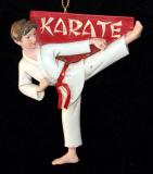 Karate Christmas Ornament Male Personalized FREE at PersonalizedOrnamentsMarket.com by Russell Rhodes