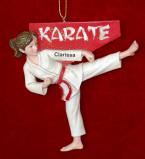 Karate Christmas Ornament Female Personalized FREE at PersonalizedOrnamentsMarket.com by Russell Rhodes