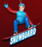 Snowboarding Christmas Ornament Personalized FREE at PersonalizedOrnamentsMarket.com by Russell Rhodes