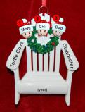 Family Christmas Ornament for 3 Relaxing in the Vacation Sun Personalized FREE at PersonalizedOrnamentsMarket.com by Russell Rhodes