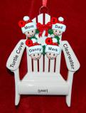 Family Christmas Ornament for 4 Relaxing in the Vacation Sun Personalized FREE at PersonalizedOrnamentsMarket.com by Russell Rhodes