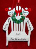 Grandparents Christmas Ornament 2 Grandkids Relaxing in the Vacation Sun Personalized FREE at PersonalizedOrnamentsMarket.com by Russell Rhodes