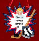 Ice Hockey Ornament for Boy or Girl Personalized FREE at PersonalizedOrnamentsMarket.com by Russell Rhodes