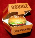 Double Cheeseburger Christmas Ornament Personalized FREE at PersonalizedOrnamentsMarket.com by Russell Rhodes