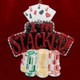 Chips Are Stacked Las Vegas Christmas Ornament Personalized FREE at PersonalizedOrnamentsMarket.com by Russell Rhodes