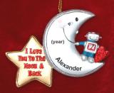 Baby Christmas Ornament Love You to the Moon & Back Personalized FREE at PersonalizedOrnamentsMarket.com by Russell Rhodes