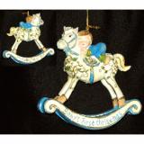 Baby Christmas Ornament Antique Rocking Horse Personalized FREE at PersonalizedOrnamentsMarket.com by Russell Rhodes