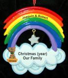 Gay Couple in Love Christmas Ornament with 1 or more Dogs, Cats, Pets Custom Add-ons Personalized FREE at PersonalizedOrnamentsMarket.com by Russell Rhodes