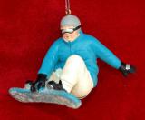 Male Snowboarding Christmas Ornament Personalized FREE at PersonalizedOrnamentsMarket.com by Russell Rhodes