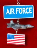 Air Force Christmas Ornament Personalized FREE at PersonalizedOrnamentsMarket.com by Russell Rhodes