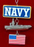 Navy Christmas Ornament Personalized FREE at PersonalizedOrnamentsMarket.com by Russell Rhodes