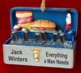 Dad Christmas Ornament Beer & Food Personalized FREE at PersonalizedOrnamentsMarket.com by Russell Rhodes