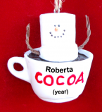 Cup of Cocoa Christmas Ornament S'Mores Personalized FREE at PersonalizedOrnamentsMarket.com by Russell Rhodes