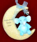 Welcome Sweet Baby Boy Christmas Ornament Personalized FREE at PersonalizedOrnamentsMarket.com by Russell Rhodes