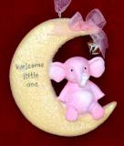 Welcome Sweet Baby Girl Christmas Ornament Personalized FREE at PersonalizedOrnamentsMarket.com by Russell Rhodes