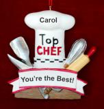 Top Chef Talent Christmas Ornament Personalized FREE at PersonalizedOrnamentsMarket.com by Russell Rhodes