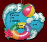 Swimming Christmas Ornament Summertime Fun Personalized FREE at PersonalizedOrnamentsMarket.com by Russell Rhodes