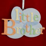 Little Brother Christmas Ornament Personalized FREE at PersonalizedOrnamentsMarket.com by Russell Rhodes