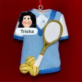 Tennis Ornament for Lady Personalized FREE at PersonalizedOrnamentsMarket.com by Russell Rhodes