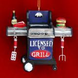 Dad Christmas Ornament Master at the Grill Personalized FREE at PersonalizedOrnamentsMarket.com by Russell Rhodes