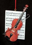 Violin Christmas Ornament with Sheet Music Personalized FREE at PersonalizedOrnamentsMarket.com by Russell Rhodes