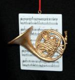 French Horn Christmas Ornament with Sheet Music Personalized FREE at PersonalizedOrnamentsMarket.com by Russell Rhodes