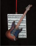 Electric Guitar Christmas Ornament with Sheet Music Personalized FREE at PersonalizedOrnamentsMarket.com by Russell Rhodes