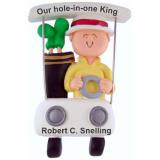 Golf Cart Christmas Ornament Male Personalized FREE at PersonalizedOrnamentsMarket.com by Russell Rhodes