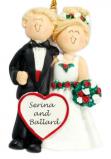 Wedding Christmas Ornament Both Blond Personalized FREE at PersonalizedOrnamentsMarket.com by Russell Rhodes