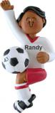 Soccer Christmas Ornament African American Male Personalized FREE at PersonalizedOrnamentsMarket.com by Russell Rhodes