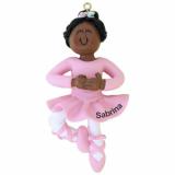 Ballerina Christmas Ornament African American Female Personalized FREE at PersonalizedOrnamentsMarket.com by Russell Rhodes