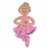 Ballerina Christmas Ornament Blond Female Personalized FREE at PersonalizedOrnamentsMarket.com by Russell Rhodes