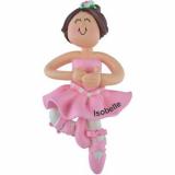 Ballerina Christmas Ornament Brunette Female Personalized FREE at PersonalizedOrnamentsMarket.com by Russell Rhodes