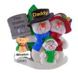 Family Christmas Ornament Top Hat Snow Fam of 3 with Pets Personalized FREE at PersonalizedOrnamentsMarket.com by Russell Rhodes