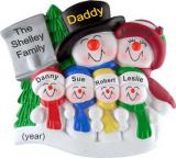 Family Christmas Ornament Top Hat Snow Fam of 6 Personalized FREE at PersonalizedOrnamentsMarket.com by Russell Rhodes