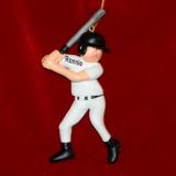 Baseball Player Christmas Ornament Male Personalized FREE at PersonalizedOrnamentsMarket.com by Russell Rhodes