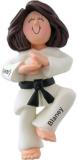 Karate Christmas Ornament Brunette Male Personalized FREE at PersonalizedOrnamentsMarket.com by Russell Rhodes