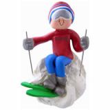 Snow Skiing Christmas Ornament Star of the Slopes Male Personalized FREE at PersonalizedOrnamentsMarket.com by Russell Rhodes