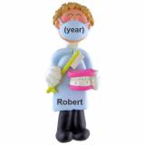 Dentist Christmas Ornament Blond Male Personalized FREE at PersonalizedOrnamentsMarket.com by Russell Rhodes