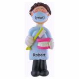 Dentist Christmas Ornament Brunette Male Personalized FREE at PersonalizedOrnamentsMarket.com by Russell Rhodes