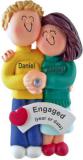 Engagement Christmas Ornament Blond Male Brunette Female Personalized FREE at PersonalizedOrnamentsMarket.com by Russell Rhodes