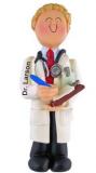 Doctor Christmas Ornament Blond Male Personalized FREE at PersonalizedOrnamentsMarket.com by Russell Rhodes