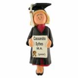 Graduation Christmas Ornament Blond Female Personalized FREE at PersonalizedOrnamentsMarket.com by Russell Rhodes