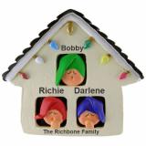 Family Christmas Ornament Early Xmas Morning for 3 Personalized FREE at PersonalizedOrnamentsMarket.com by Russell Rhodes