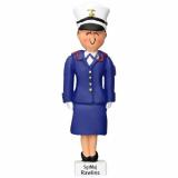 US Marine Christmas Ornament Brunette Female Personalized FREE at PersonalizedOrnamentsMarket.com by Russell Rhodes