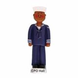 US Navy Christmas Ornament African American Male Personalized FREE at PersonalizedOrnamentsMarket.com by Russell Rhodes