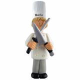 Chef Christmas Ornament Blond Female Personalized FREE at PersonalizedOrnamentsMarket.com by Russell Rhodes