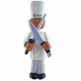 Chef Christmas Ornament African American Male Personalized FREE at PersonalizedOrnamentsMarket.com by Russell Rhodes