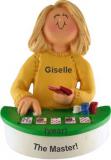 Poker Christmas Ornament Blond Female Personalized FREE at PersonalizedOrnamentsMarket.com by Russell Rhodes