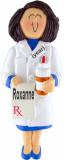 Pharmacist Christmas Ornament Brunette Female Personalized FREE at PersonalizedOrnamentsMarket.com by Russell Rhodes